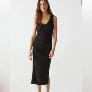 Michael Stars Lori ribbed V neck midi dress M